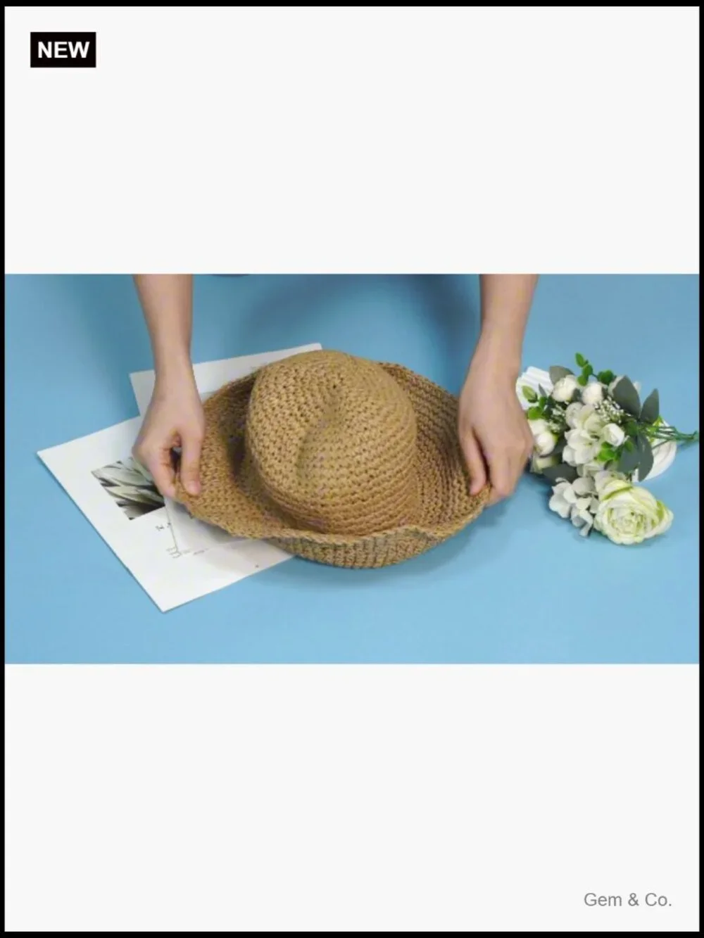 Women Straw Sun Hat Wide Brim Foldable Beach Lightweight Packable Travel